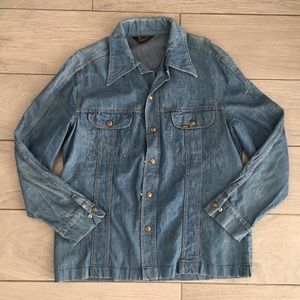 Vintage Lee Denim Shirt Jacket 70s Large Mens
